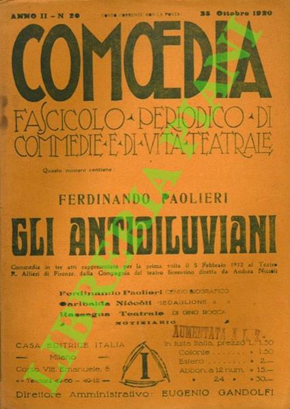 Gli antidiluviani - Ferdinando Paolieri - copertina
