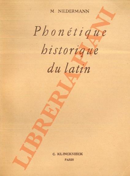 Précis de phonétique historique du latin - copertina
