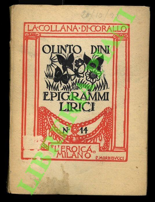 Epigrammi lirici - Olinto Dini - copertina
