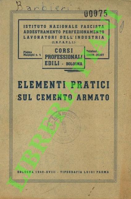 Elementi pratici sul cemento armato - copertina