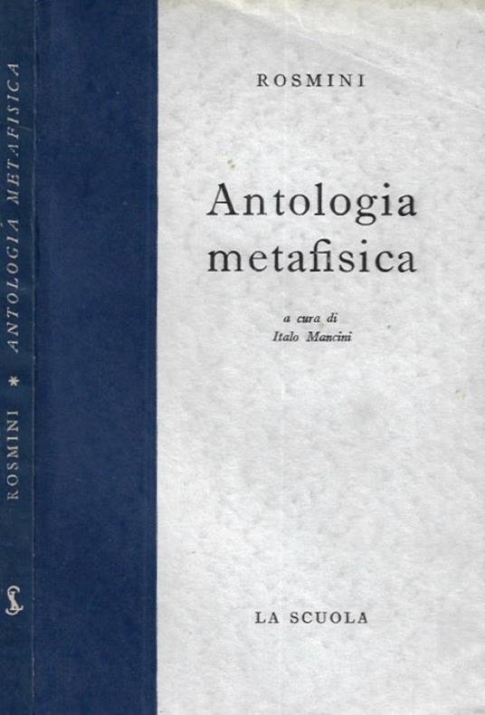 Antologia metafisica - Antonio Rosmini - copertina