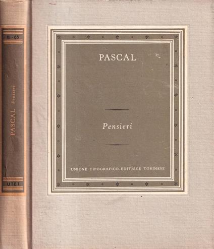 Pensieri - Blaise Pascal - copertina