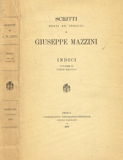 Editi e inediti di Giuseppe Mazzini - Giuseppe Mazzini - copertina