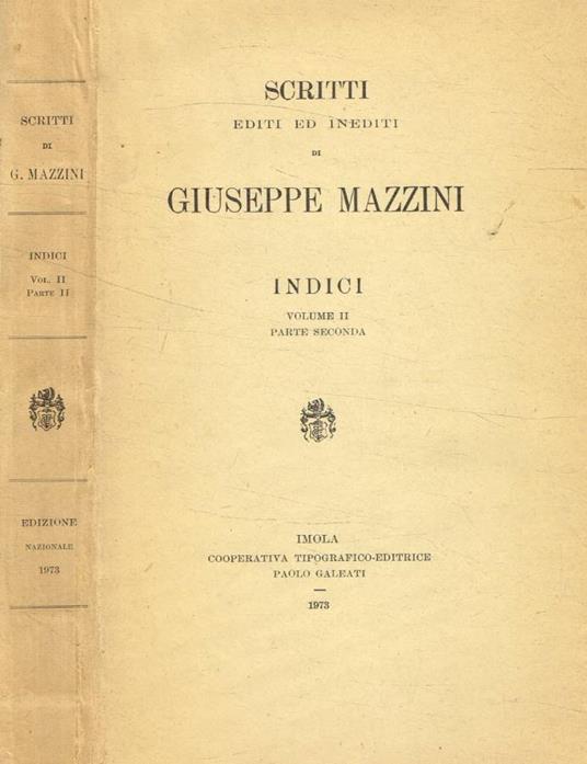 Editi e inediti di Giuseppe Mazzini - Giuseppe Mazzini - copertina