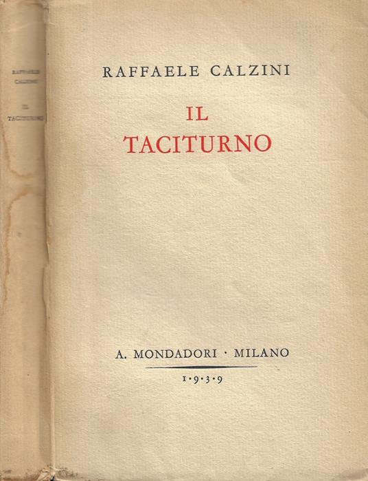 Il Taciturno - Raffaele Calzini - copertina