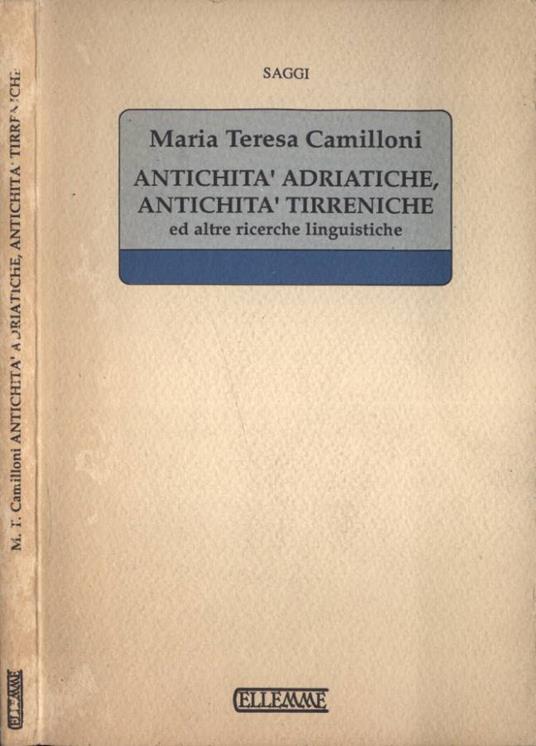 Antichità adriatiche, antichità tirreniche - copertina