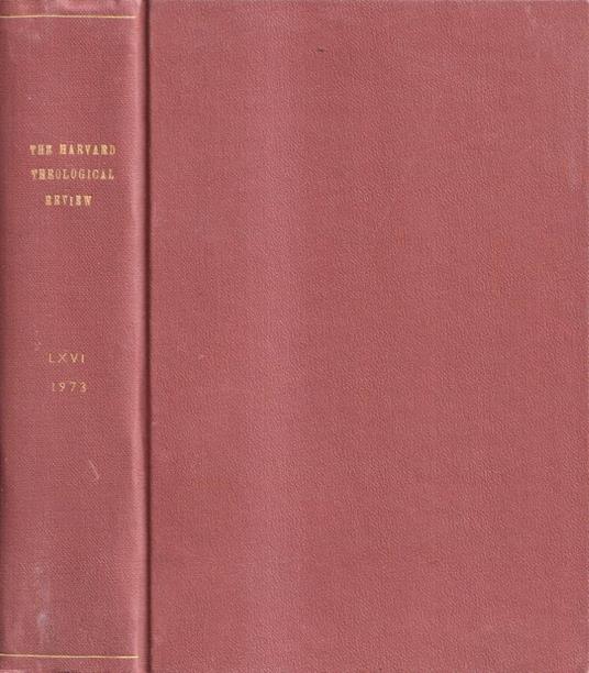 The Harvard theological review, volume LXVI, 1973 - copertina