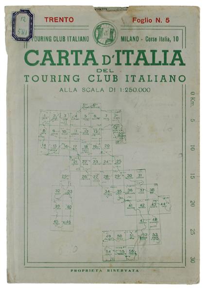 Trento. Foglio 5 Della Carta D'Italia Del T.C.I. Alla Scala 1:250.000 - Luigi V. Bertarelli - copertina