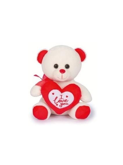 De.Car2 Orsetto Con Fiocchetto 22Cm Con Cuore Bianco