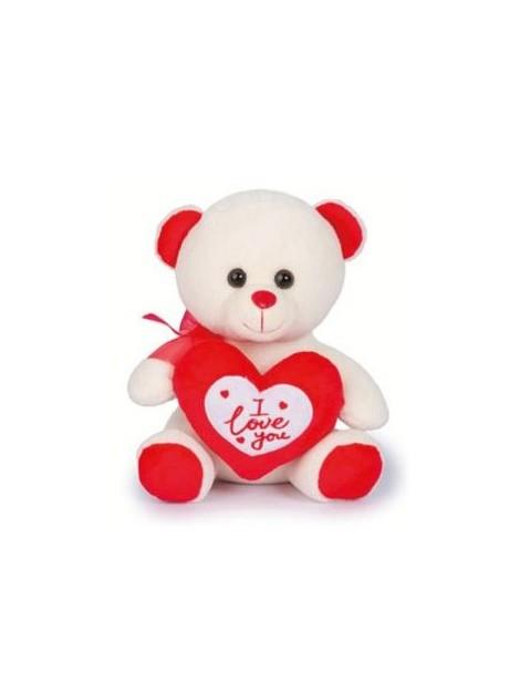 De.Car2 Orsetto Con Fiocchetto 22Cm Con Cuore Bianco