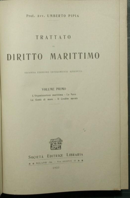 Trattato di diritto marittimo - copertina