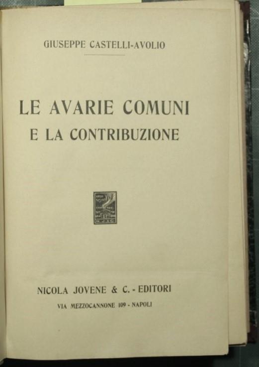 Le avarie comuni e la contribuzione - copertina