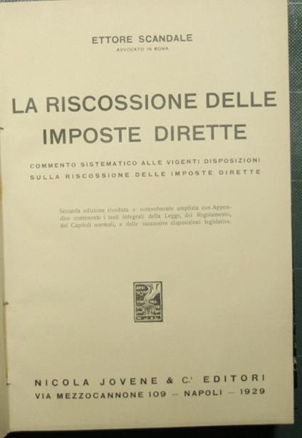riscossione delle imposte dirette - copertina