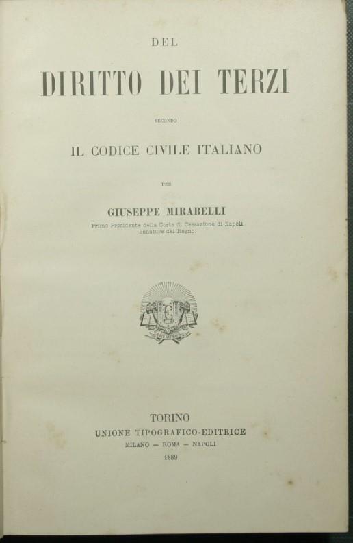 Del diritto dei terzi - Giuseppe Mirabelli - copertina