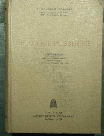 Le acque pubbliche - Francesco Pacelli - copertina