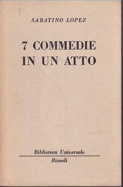 7 Commedie in un atto A cura di Guido Lopez - copertina