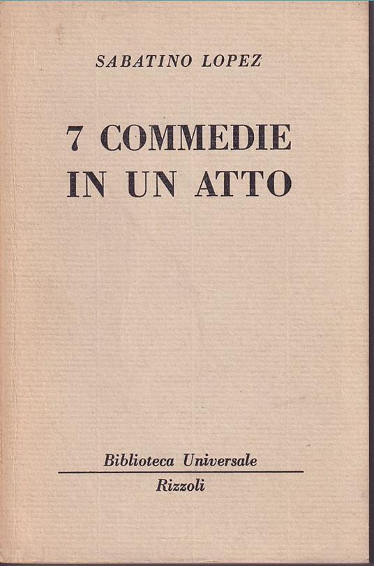 7 Commedie in un atto A cura di Guido Lopez - copertina