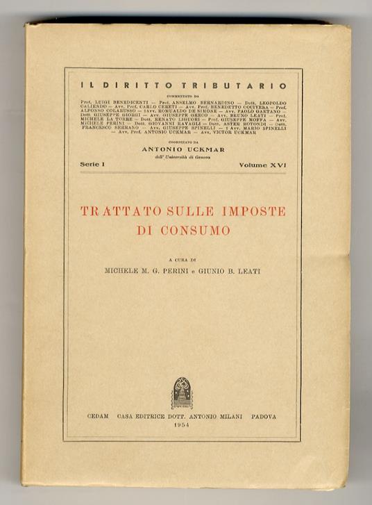 Trattato sulle imposte di consumo - copertina