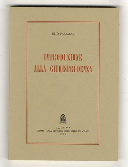 Introduzione alla giurisprudenza - Elio Fazzalari - copertina