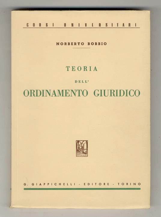 Teoria dell'ordinamento giuridico - Norberto Bobbio - copertina