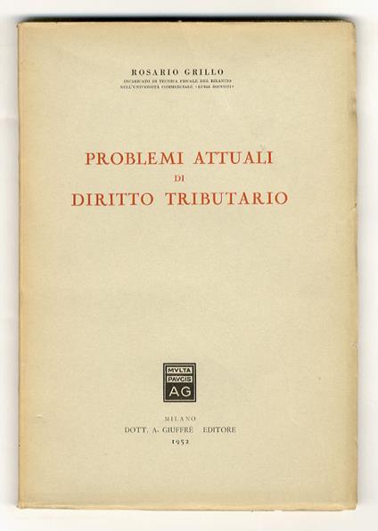Problemi attuali di diritto tributario - copertina