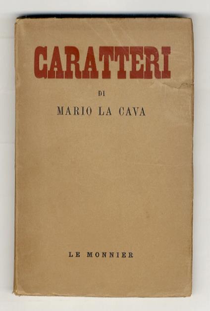 Caratteri di Mario La Cava - Mario La Cava - copertina