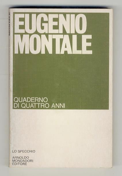 Quaderno di quattro anni - Eugenio Montale - copertina