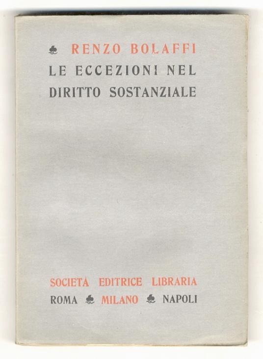 Le eccezioni nel diritto sostanziale - copertina