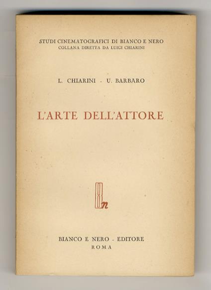 L' arte dell'attore - copertina