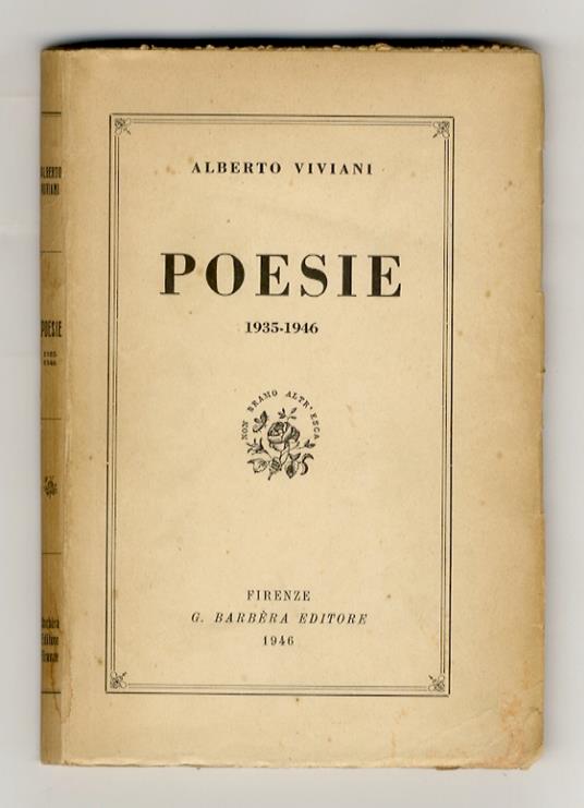 Poesie. 1935-1945 - Alberto Viviani - copertina