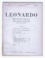 LEONARDO. Rassegna mensile della coltura italiana pubblicata sotto gli auspici della Fondazione Leonardo, diretta da Luigi Russo. Anno secondo. 1926: nn. 1-12. Annata completa