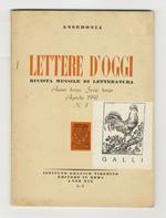 LETTERE d'oggi. Rivista mensile di letteratura. Anno III. Serie terza, n. 7, agosto 1941