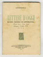 LETTERE d'oggi. Rivista mensile di letteratura. Anno terzo. Serie terza, n. 5-6, giugno-luglio 1941