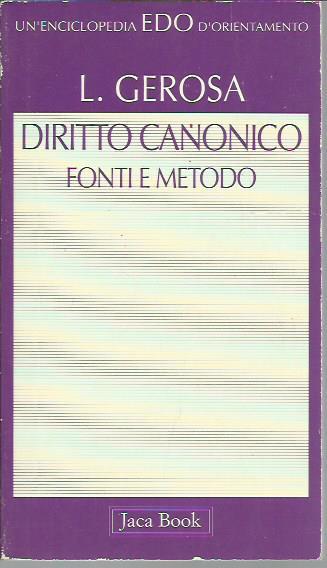Diritto canonico - Fonti e metodo - copertina