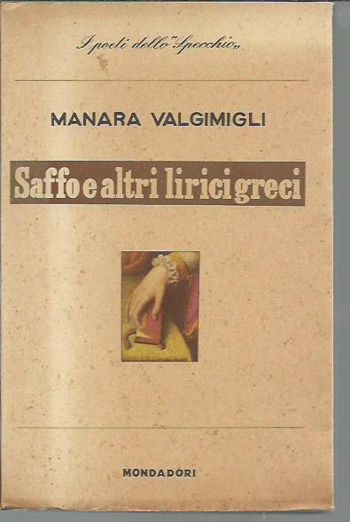 Saffo e altri lirici greci - Manara Valgimigli - copertina
