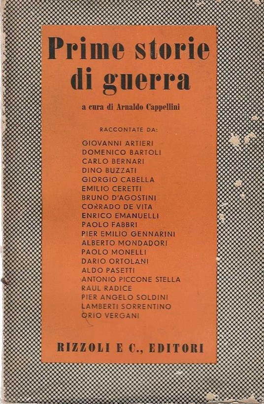 Prime storie di guerra - Arnaldo Cappellini - copertina
