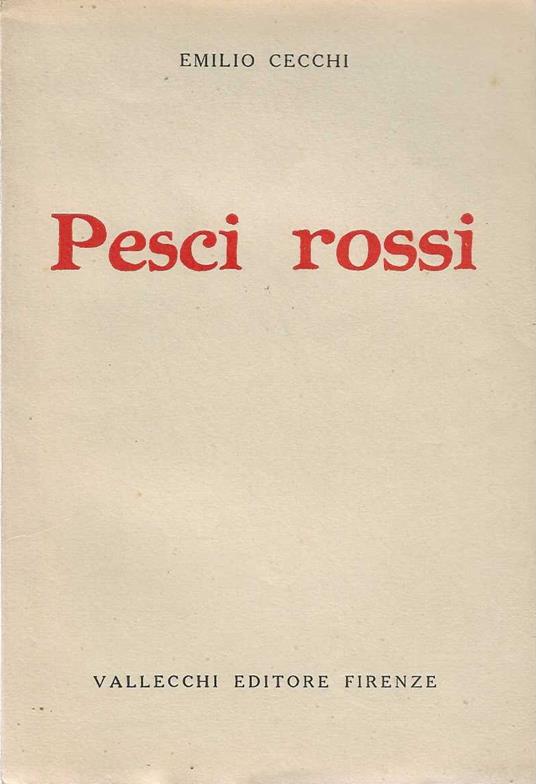 Pesci Rossi - Emilio Cecchi - copertina