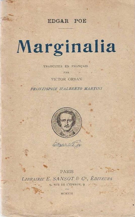 Marginalia - Edgar Allan Poe - copertina