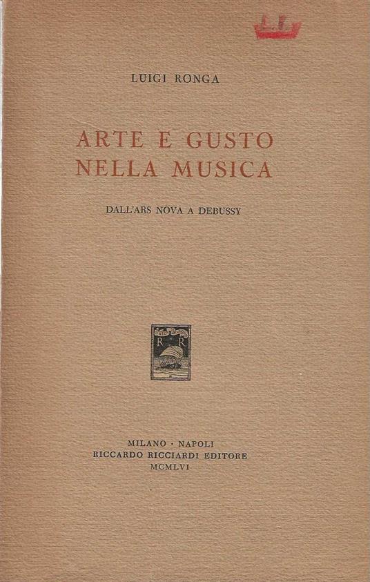 Arte e gusto nella musica - Luigi Ronga - copertina