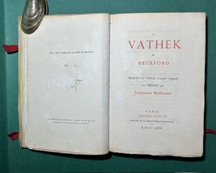 Le Vathek de Beckford. Réimprimé sur l’Édition française originale avec Préface par Stéphane Mallarmé - copertina