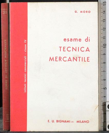 Esame di tecnica mercantile - Moro - copertina