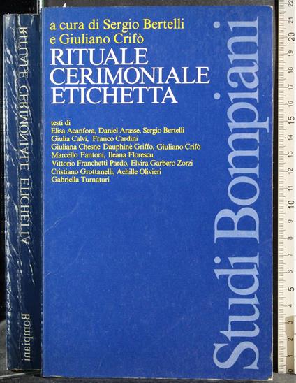 Rituale cerimoniale etichetta - copertina