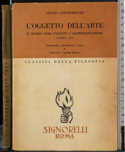 L' oggetto dell'arte. Libro III - Arthur Schopenhauer - copertina