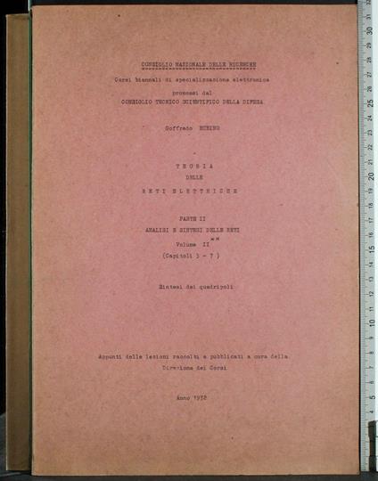Teoria delle reti elettriche. Parte 2. Vol 2 - copertina