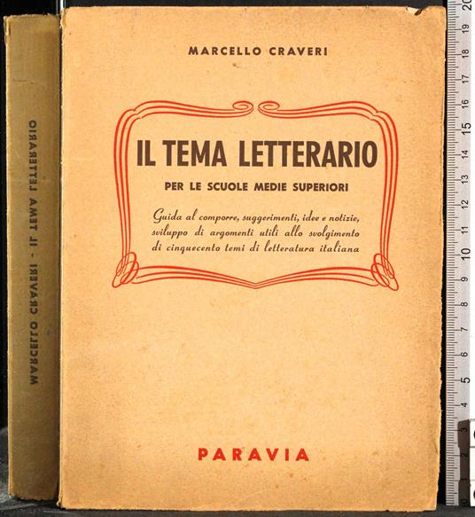 Tema letterario per le scuole medie superiore - Marcello Craveri - copertina