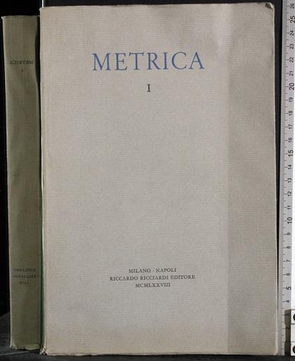 Metrica. Vol I - copertina