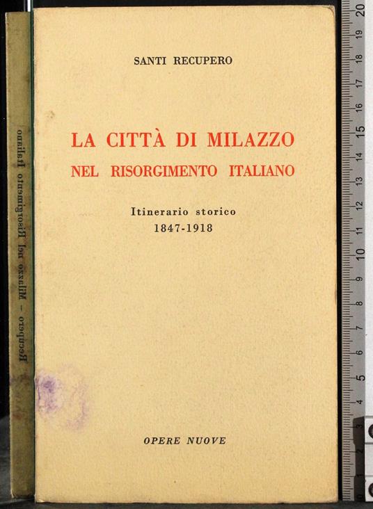 città di Milazzo nel risorgimento Italiano - Santino Recupero - copertina