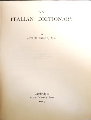 An italian dictionary - copertina