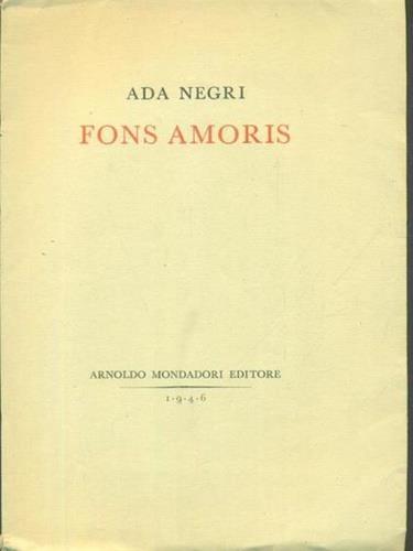 Fons Amoris - Ada Negri - copertina