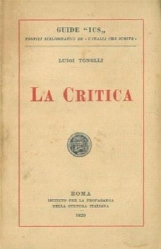 critica - Luigi Tonelli - copertina